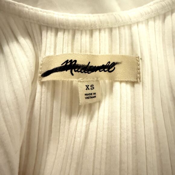 MADEWELL Drop-Waist Tank Midi Dress XS Fit Flare Vacay Lighthouse White NWT B20 - Picture 6 of 7